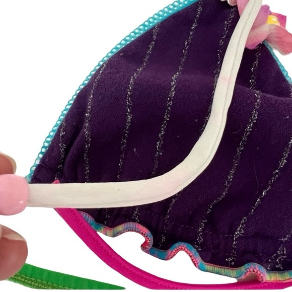 Rare Y2K Mar Acuba Colorful Triangle Bikini Set Fairycore Coquette S - Picture 14 of 14